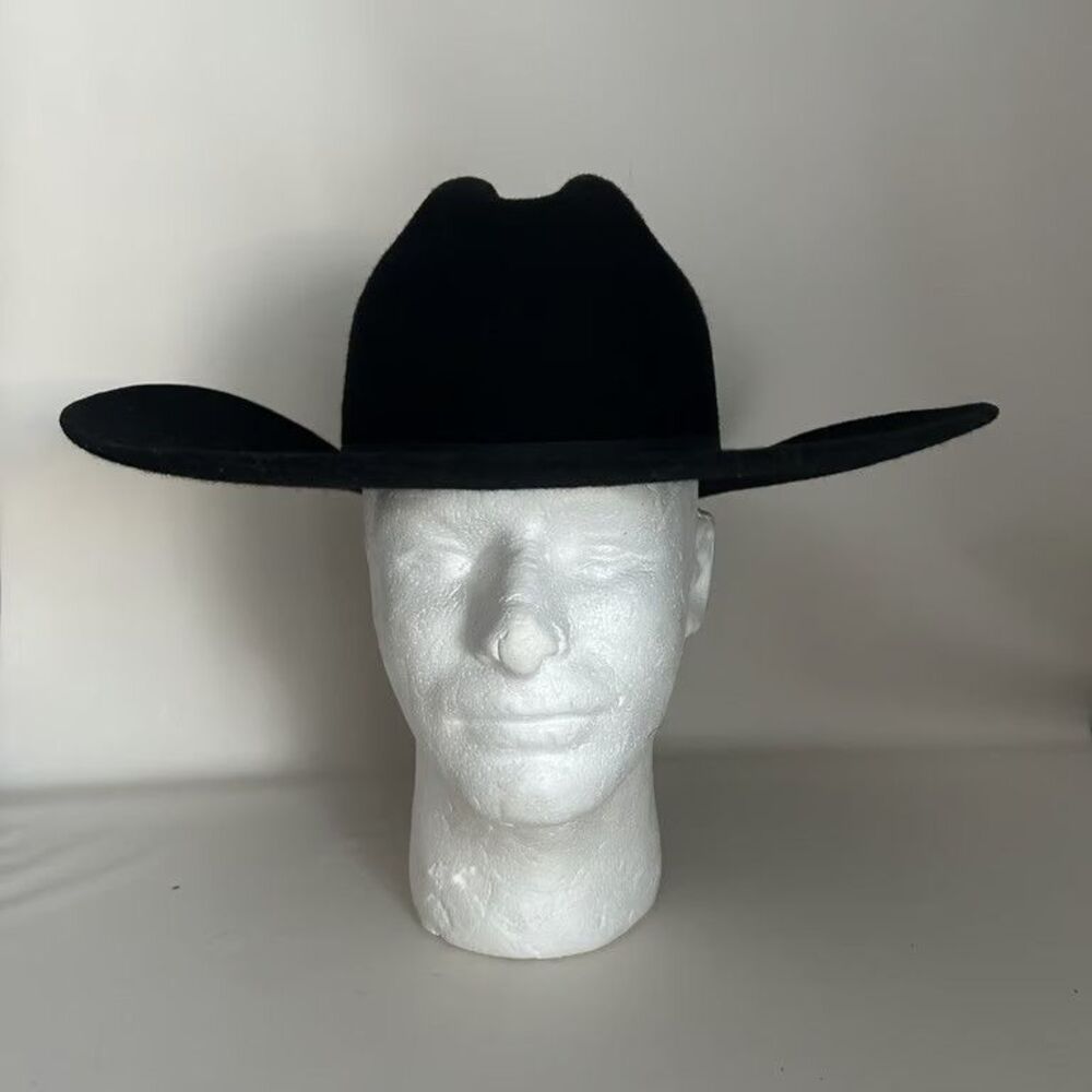 Resistol Western Cowboy Hat Youth One Size Black 100% Wool Felt Cattleman Crease